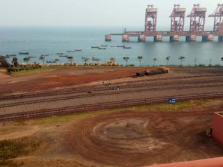  Iron ore stockyard at Dalian port